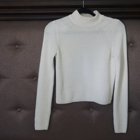 Maison Jules Sweaters - White turtleneck knit sweater